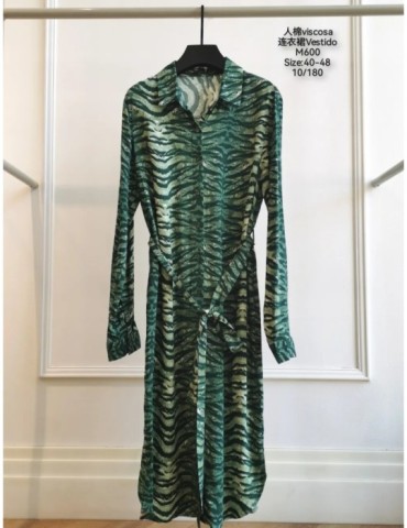 Vestido Viscosa Manga Larga M600-ANIMAL PRINT (Pack 10)