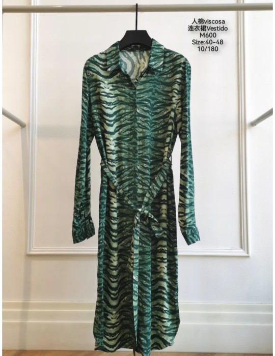 Vestido Viscosa Manga Larga M600-ANIMAL PRINT (Pack 10)