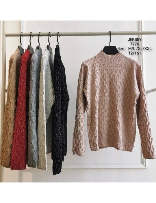 Jersey Cuello Medio 7770-MEZCLADO (Pack12)