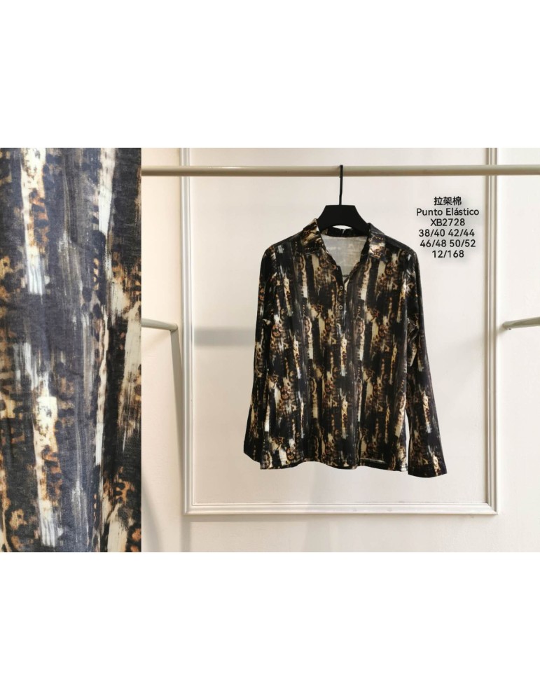 Camisa Animal Print Punto Elástico XB2728 (Pack 8)