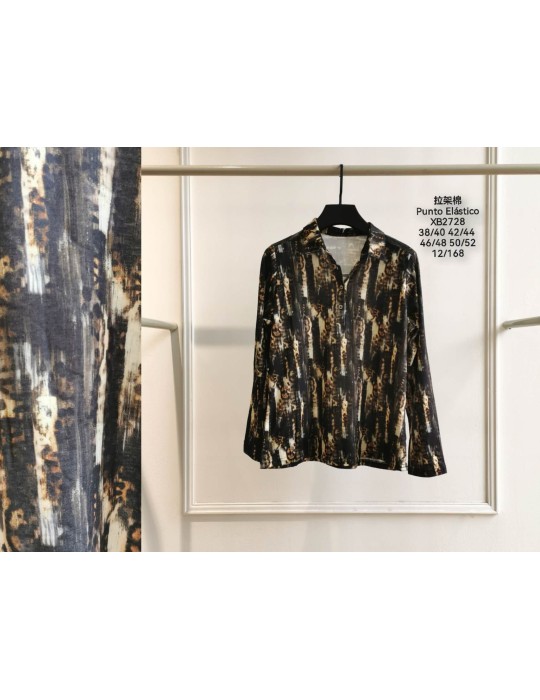 Camisa Animal Print Punto Elástico XB2728 (Pack 8)