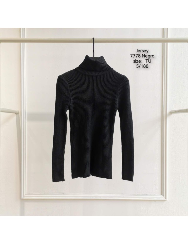 Jersey Cuello Alto 7778 NEGRO (Pack 5)