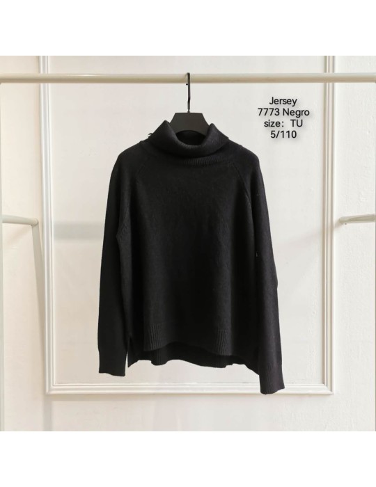 Jersey Cuello Alto 7773-NEGRO (Pack5)