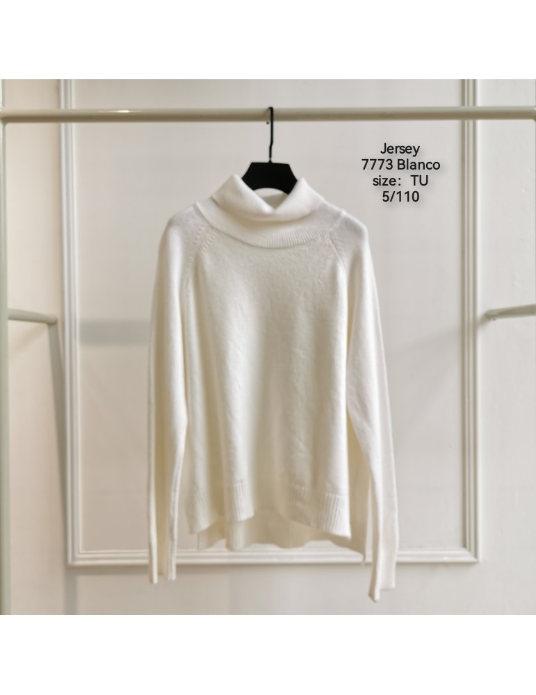 Jersey Cuello Alto 7773-BLANCO (Pack5)