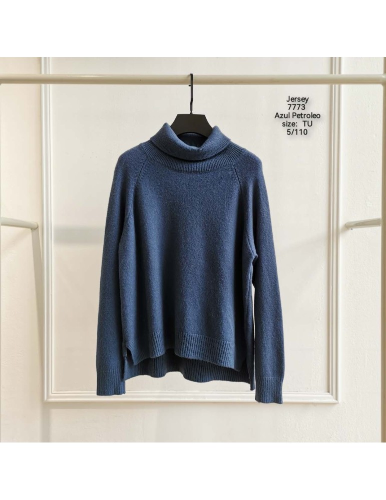 Jersey Cuello Alto 7773-AZUL PETROLEO (Pack5)