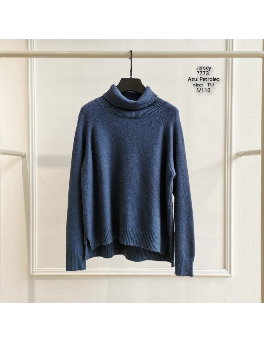 Jersey Cuello Alto 7773-AZUL PETROLEO (Pack5)