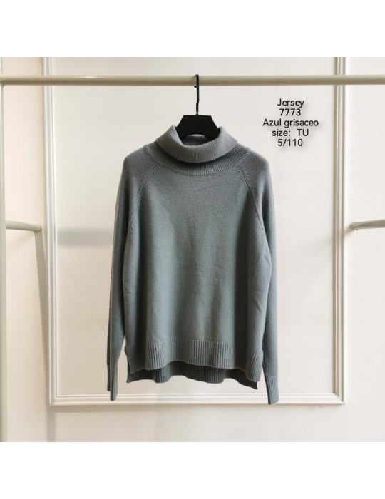 Jersey Cuello Alto 7773-AZUL GRISACEO (Pack5)