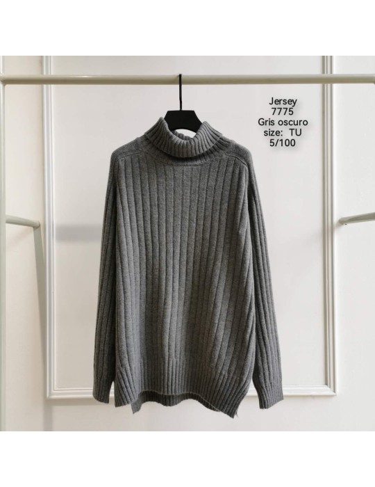 Jersey Cuello Alto 7775 GRIS OSCURO (Pack5)