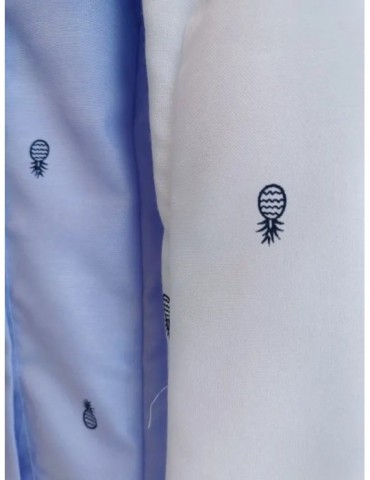 Camisa Oxford L258-BLANCO CON AZUL CLARO (Pack 12) 2