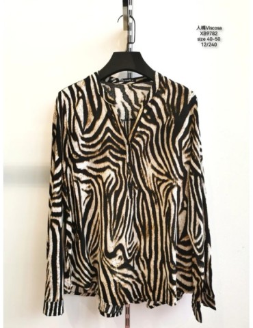 Camisa Viscosa XB9782-ANIMAL PRINT (Pack 12)