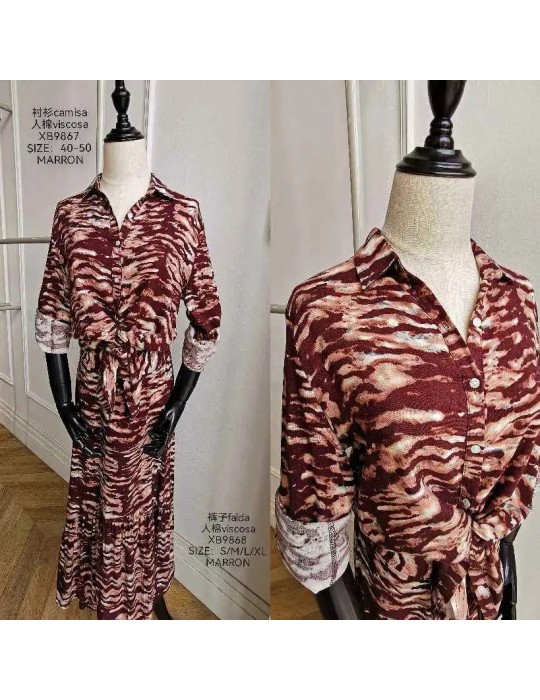 Falda Viscosa XB9868-ANIMAL PRINT (Pack 8)