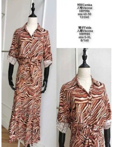 Falda Viscosa XB9985-ANIMAL PRINT (Pack 8)