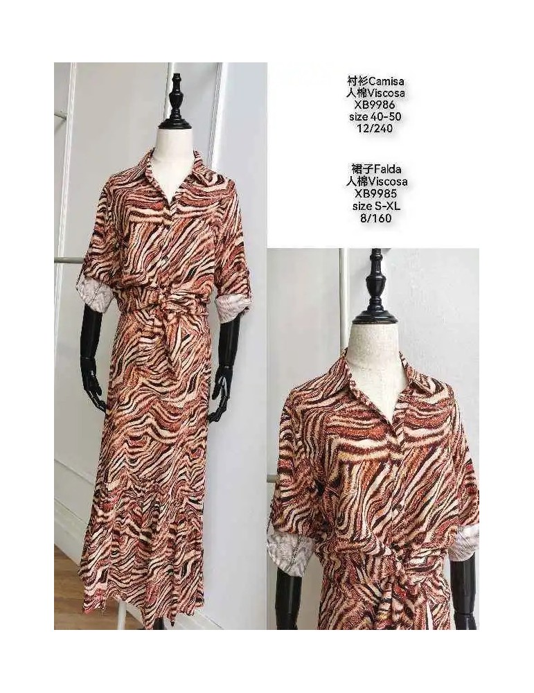 Falda Viscosa XB9985-ANIMAL PRINT (Pack 8)