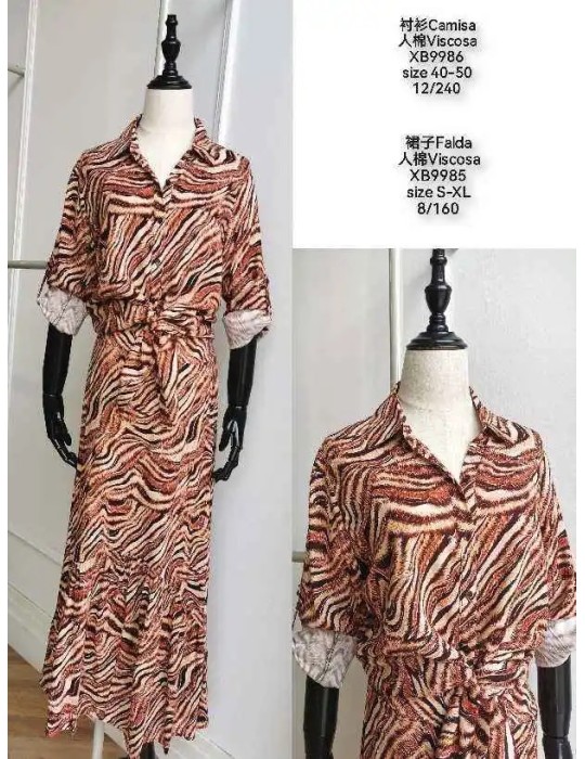 Falda Viscosa XB9985-ANIMAL PRINT (Pack 8)