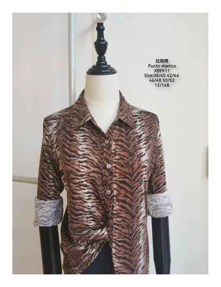 Camisa Punto Elástico XB9911-Animal Print (Pack 12) Camisa Punto Elástico XB9911-Animal Print (Pack 12)